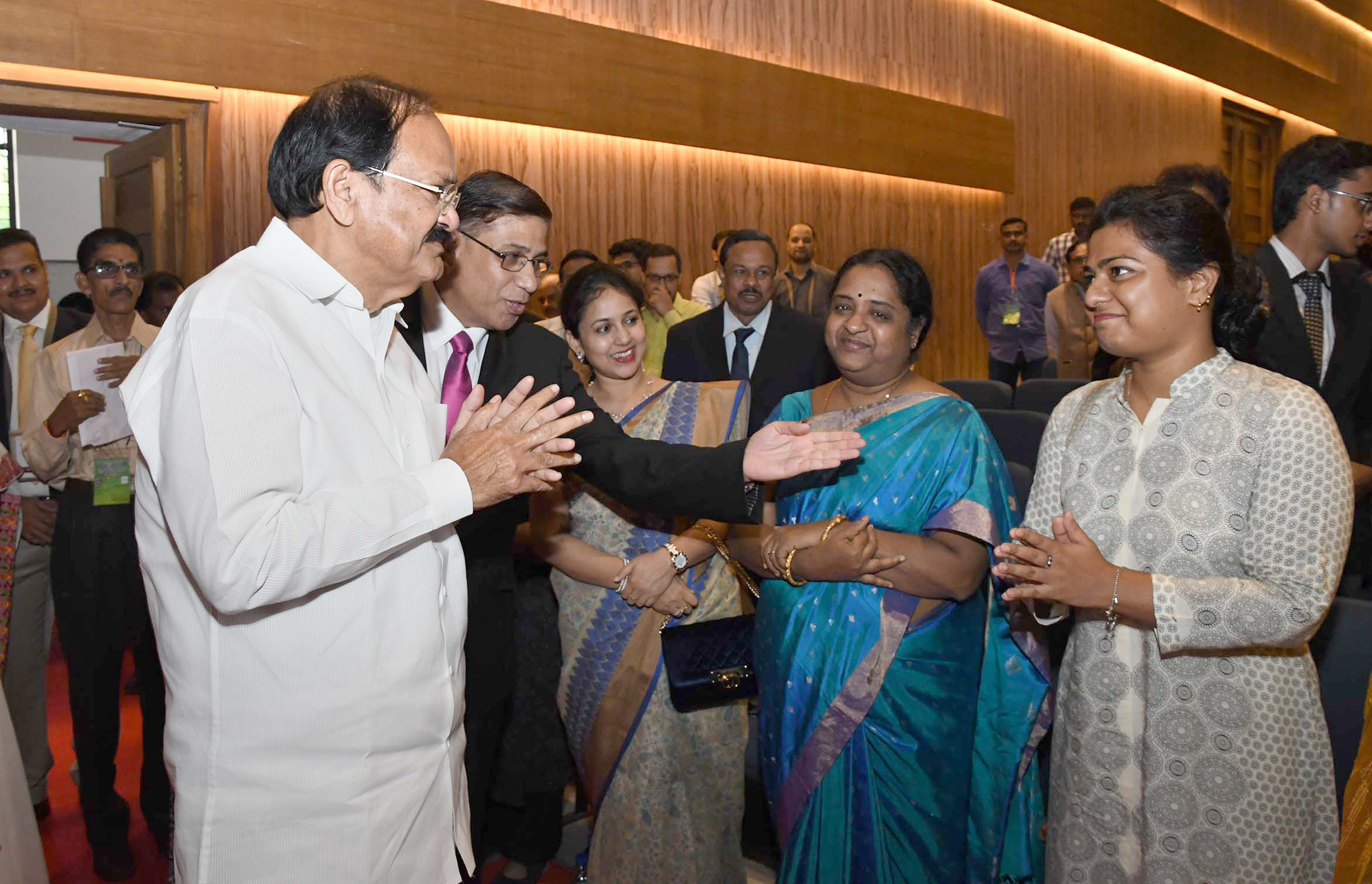 The Vice President, Shri M. Venkaiah Naidu interacting with the Faculty of NALSAR at the 78th Session of Institute of International Law, at NALSAR University of Law, in Hyderabad on September 03, 2017.