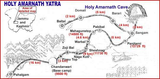 Amarnath Yatra - Map