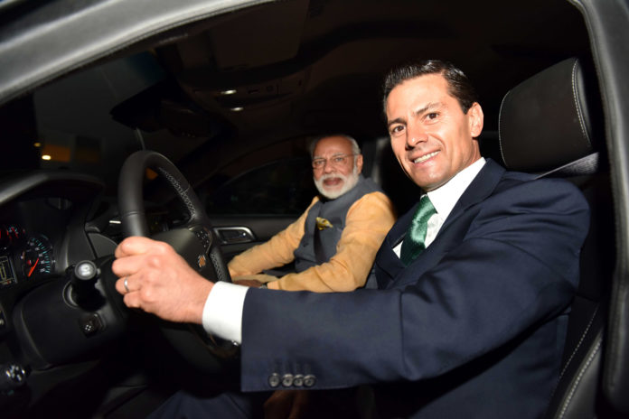 PM Modi - Mexico President Driving Car