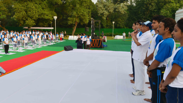 President Pranab Mukherjee - International Yoga Day