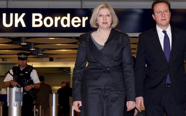 Britain's Prime Minister David Cameron and Home Secretary Theresa May Image Credit -www.mirror.co.uk