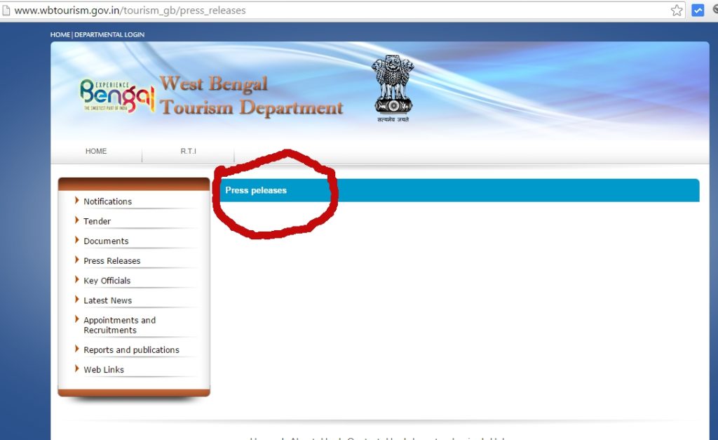 West Bengal Tourism WebSite