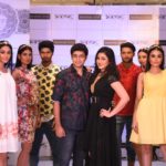 Gaurav Chakrabarty and Riddhima Ghosh pose with models at the Western Wear Fashion Show at Shoppers Stop Sananda Pujor Bazar 2016