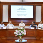 Narendra Modi chairing the meeting to review steps towards holistic development of islands