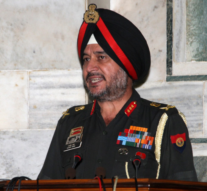 The Director General Military Operations (DGMO) Lt. Gen. Ranbir Singh briefing the media