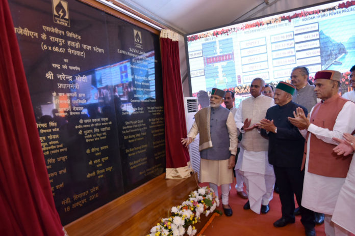 Modi dedicates the SJVNs Rampur Hydro Power Station to the nation