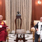 His Holiness Dalai Lama calling on the President, Shri Pranab Mukherjee, at Rashtrapati Bhavan, in New Delhi on December 11, 2016.