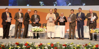 The Union Finance Minister Shri Arun Jaitley releasing a book at the seminar on GST: The game changer for Indian Economy during the Vibrant Gujarat Global Summit 2017, at Mahatma Mandir, in Gandhinagar, Gujarat on January 11, 2017.