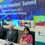The Minister of State for Development of North Eastern Region (I/C), Prime Minister’s Office, Personnel, Public Grievances & Pensions, Atomic Energy and Space, Dr. Jitendra Singh addressing at the First North East Investors’ Summit, at Shillong on January 29, 2017. The Union Minister for Textiles, Smt. Smriti Irani and other dignitaries are also seen.