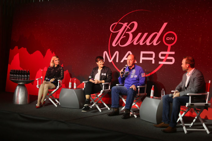 To unveil its commitment to be the first beer on Mars, Budweiser hosted a panel at the SXSW Interactive Festival with actress Kate Mara who was joined by Anheuser-Busch's vice president of Innovation, Valerie Toothman, retired Astronaut Clay Anderson and other space industry experts