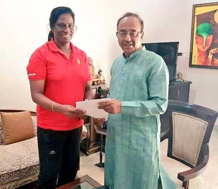 PT Usha with Sports Minister