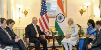 The US, Secretary of State, Mr. Rex W. Tillerson calls on the Prime Minister, Shri Narendra Modi, in Washington DC, USA on June 26, 2017.