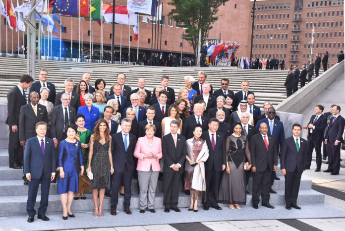 The Prime Minister, Shri Narendra Modi in the Family Photograph with other Leaders' of G-20 Nations, at Hamburg, Germany on July 07, 2017.