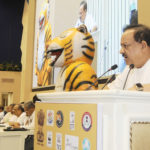 The Union Minister for Science & Technology, Earth Sciences and Environment, Forest & Climate Change, Dr. Harsh Vardhan addressing at the celebration of the Global Tiger Day, in New Delhi on July 29, 2017.