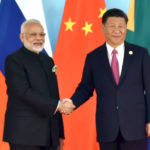 The Prime Minister, Shri Narendra Modi being welcomed by the President of the Peoples Republic of China, Mr. Xi Jinping, at the 9th BRICS summit, in Xiamen, China on September 04, 2017.