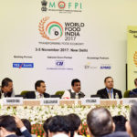 The Union Minister for Road Transport & Highways, Shipping and Water Resources, River Development & Ganga Rejuvenation, Shri Nitin Gadkari at the World Food India 2017 Conference on the Opportunities in Infrastructure Technology & Equipment, in New Delhi on November 04, 2017.