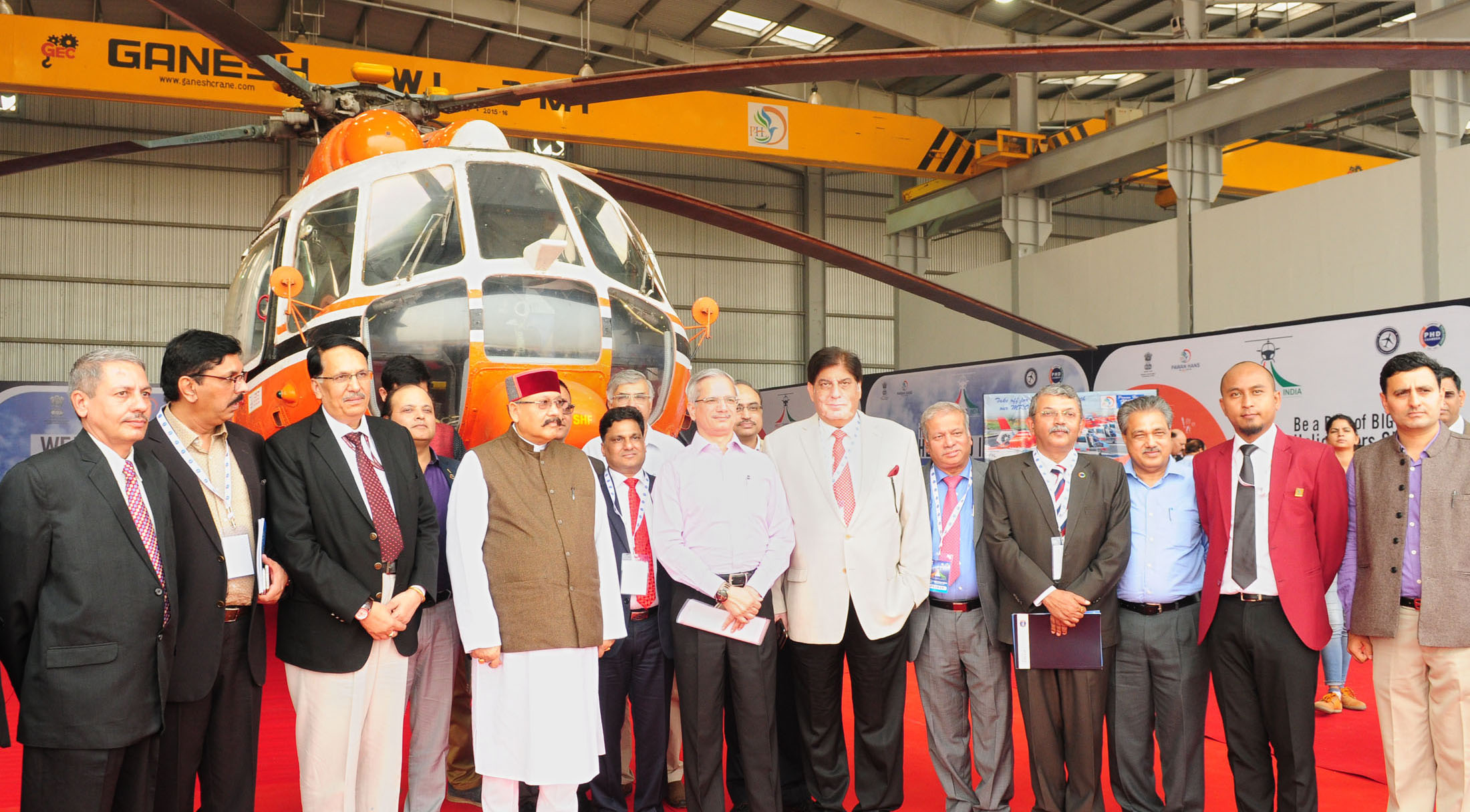 The Tourism Minister of Uttarakhand, Shri Satpal Maharaj and the Secretary, Ministry of Civil Aviation, Shri R.N. Choubey at the inauguration of the 1st Heli Expo India & International Civil Helicopter Conclave - 2017, in New Delhi on November 04, 2017.