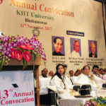 The Vice President, Shri M. Venkaiah Naidu delivering the convocational address of the 13th Annual Convocation of Kalinga Institute of Industrial Technology University, in Bhubaneswar on November 11, 2017. The Governor of Odisha, Shri S.C. Jamir is also seen.