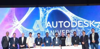 Winners of India Design Week Challenge announced at Autodesk University, India & SAARC, 2017. Officials from Autodesk, NID & Maruti on stage, along with the winners (PRNewsfoto/Autodesk)