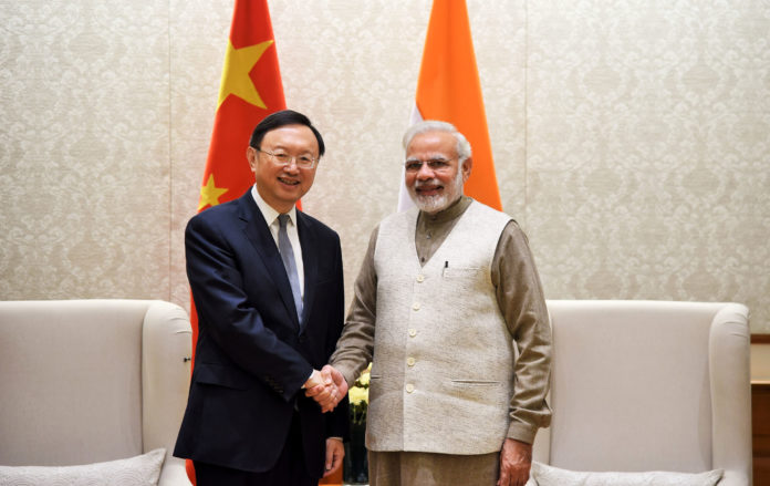 The State Councillor of the Peoples Republic of China, Mr. Yang Jiechi calling on the Prime Minister, Shri Narendra Modi, in New Delhi on December 22, 2017.
