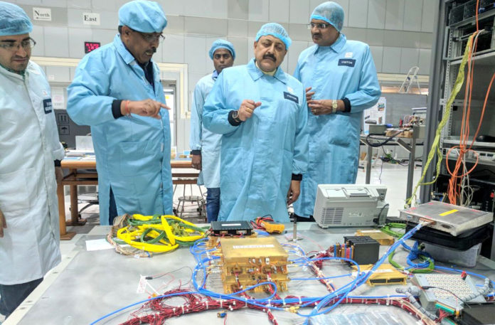 The Minister of State for Development of North Eastern Region (I/C), Prime Ministers Office, Personnel, Public Grievances & Pensions, Atomic Energy and Space, Dr. Jitendra Singh visiting the different sections of the Remote Sensing Unit at Space Application Centre, Ahmedabad on December 26, 2017. The Director, Space Application Centre, Dr. Tapan Misra and other senior scientists are also seen.