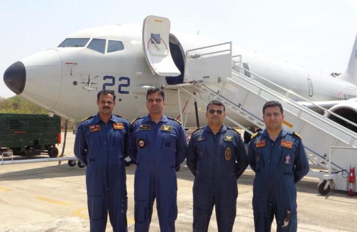 Indian Navy pilots with Boeing P-8I