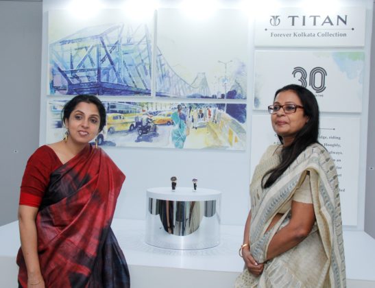. (L-R) Ms. Suparna Mitra, Chief Marketing Officer, Watches and Accessories, Titan Company Limited and Ms. Rajeshwari Srinivasan, Associate Vice President and Regional Business Head – East, Titan Company Limited launches the new Titan Forever Kolkata Collection