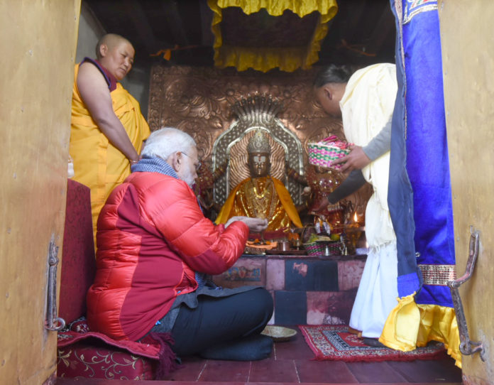 The Prime Minister, Shri Narendra Modi offering prayers at Muktinath Temple, in Nepal on May 12, 2018.