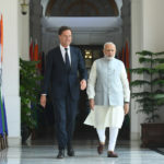 The Prime Minister, Shri Narendra Modi with the Prime Minister of the Kingdom of Netherlands, Mr. Mark Rutte, at Hyderabad House, in New Delhi on May 24, 2018.