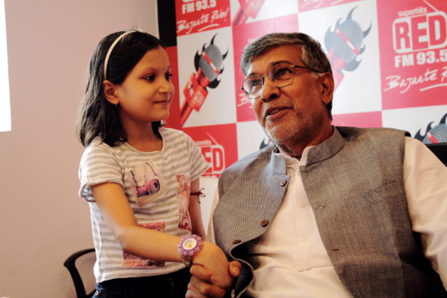 Kailash Satyarthi Nobel Peace Prize Winner with Srinika Munshi from IBG NEWS Team