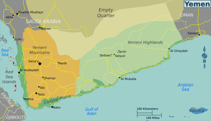 Yemen regions map
