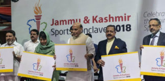Open for talks with anyone, but they should be right minded says Union Home Minister at a Srinagar The Union Home Minister, Shri Rajnath Singh releasing the Jammu and Kashmir Sports Conclave-2018 logo, in Srinagar, Jammu & Kashmir on June 07, 2018. The Chief Minister of Jammu and Kashmir, Ms. Mehbooba Mufti, the Minister of State for Development of North Eastern Region (I/C), Prime Ministers Office, Personnel, Public Grievances & Pensions, Atomic Energy and Space, Dr. Jitendra Singh and the Home Secretary, Shri Rajiv Gauba are also seen.