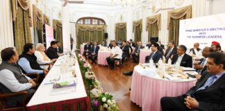 PM Modi interacts with business leaders in Mumbai – 41 business leaders representing a wide spectrum of the Indian economy under one roof The Prime Minister, Shri Narendra Modi with the business leaders and captains of industry, for a discussion on issues such as economic growth, infrastructure development, policy initiatives, investment, innovation and job creation, in Mumbai on June 26, 2018.