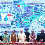 The Prime Minister, Shri Narendra Modi launching the various healthcare projects, at AIIMS, in New Delhi on June 29, 2018. The Union Minister for Health & Family Welfare, Shri J.P. Nadda, the Ministers of State for Health & Family Welfare, Shri Ashwini Kumar Choubey and Smt. Anupriya Patel and other dignitaries are also seen.