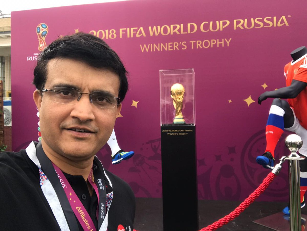 Sourav Ganguly with the World Cup