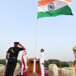 The Prime Minister, Shri Narendra Modi unfurling the Tricolour flag at the ramparts of Red Fort, on the occasion of 72nd Independence Day, in Delhi on August 15, 2018.