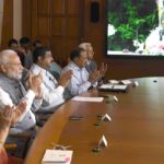 The Prime Minister, Shri Narendra Modi, the Prime Minister of Bangladesh, Ms. Sheikh Hasina jointly unveiled e-plaques for the ground-breaking ceremony of two projects - India-Bangladesh Friendship Pipeline & Dhaka-Tongi-Joydebpur Railway Project via video conference, in New Delhi on September 18, 2018.