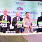 The Minister of State for Development of North Eastern Region (I/C), Prime Minister’s Office, Personnel, Public Grievances & Pensions, Atomic Energy and Space, Dr. Jitendra Singh releasing a booklet at the inauguration of the 10th Nuclear Energy Conclave on the theme: ‘Nuclear Power- Towards a Clean & Base Load Energy’, in New Delhi on October 25, 2018. The Chairman AEC and Secretary, Department of Atomic Energy (DAE), Dr. K.N. Vyas and other dignitaries are also seen.