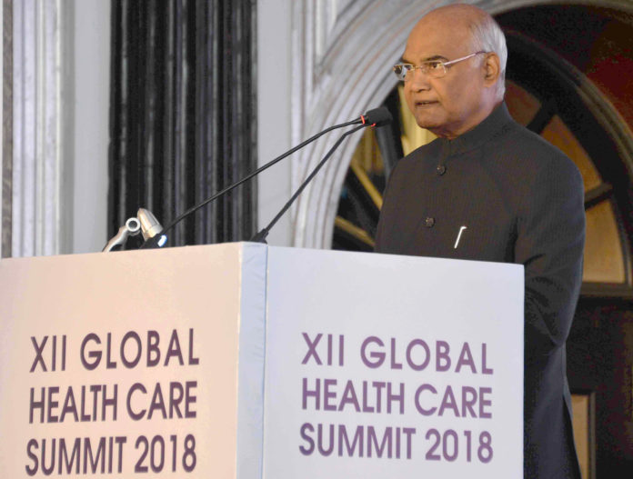 The President, Shri Ram Nath Kovind addressing at the inauguration of the 12th Global Healthcare Summit, organised by the American Association of Physicians of Indian Origin, in Mumbai on December 28, 2018.