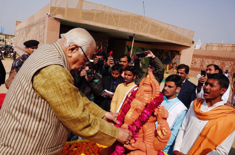 The Governor of Uttar Pradesh, Shri Ram Naik inaugurating the Sanskriti Kumbh cultural extravaganza, at Kumbh Mela area, in Prayagraj, Uttar Pradesh on January 10, 2019.