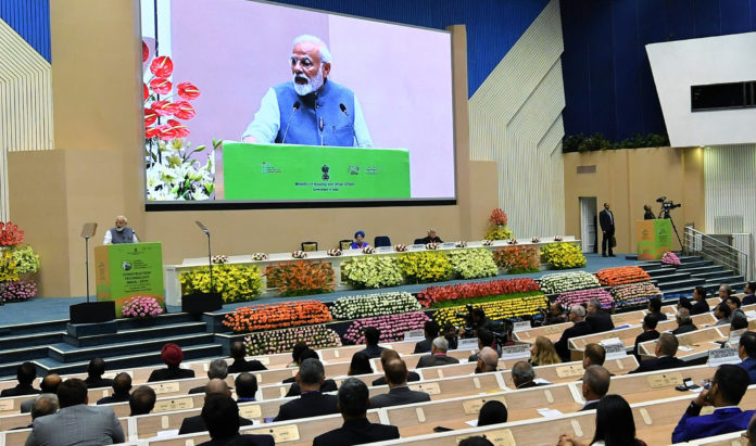 The Prime Minister, Shri Narendra Modi addressing the Construction Technology India Event, 2019, in New Delhi on March 02, 2019.