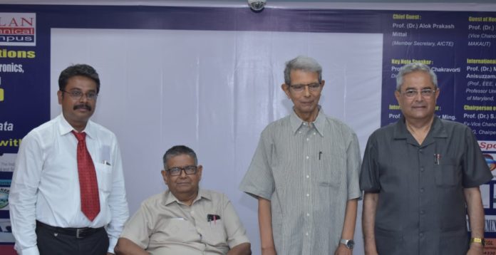 Bengal’s first Integrated Education Design Programme by Pailan Group of Institutions - from left to right) Dr. Ayanangshu Sarkar,( Director MBA division, Pailan College of Management and Technology) Dr. D. P. Kothari,( Director, Research, Wainganga College of Engineering and Management, Nagpur; Ex- director IIT Delhi) Dr. Nirmalendu Chatterjee, ( Ex Chair - IEEE Kolkata section, Former Professor of Jadavpur University) Dr. Dipak Gyawali (Academician, Nepal Academy of Science and Technology, Chair Interdisciplinary Analyst and Former Minister of Water Resources)