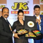 Left to Right- Ashoke Jain Director, JK Spices & Food Products, Actress Priyanka Sarkar brand ambassador and Vijay Jain, Director of Marketing, JK Spices & Food Products