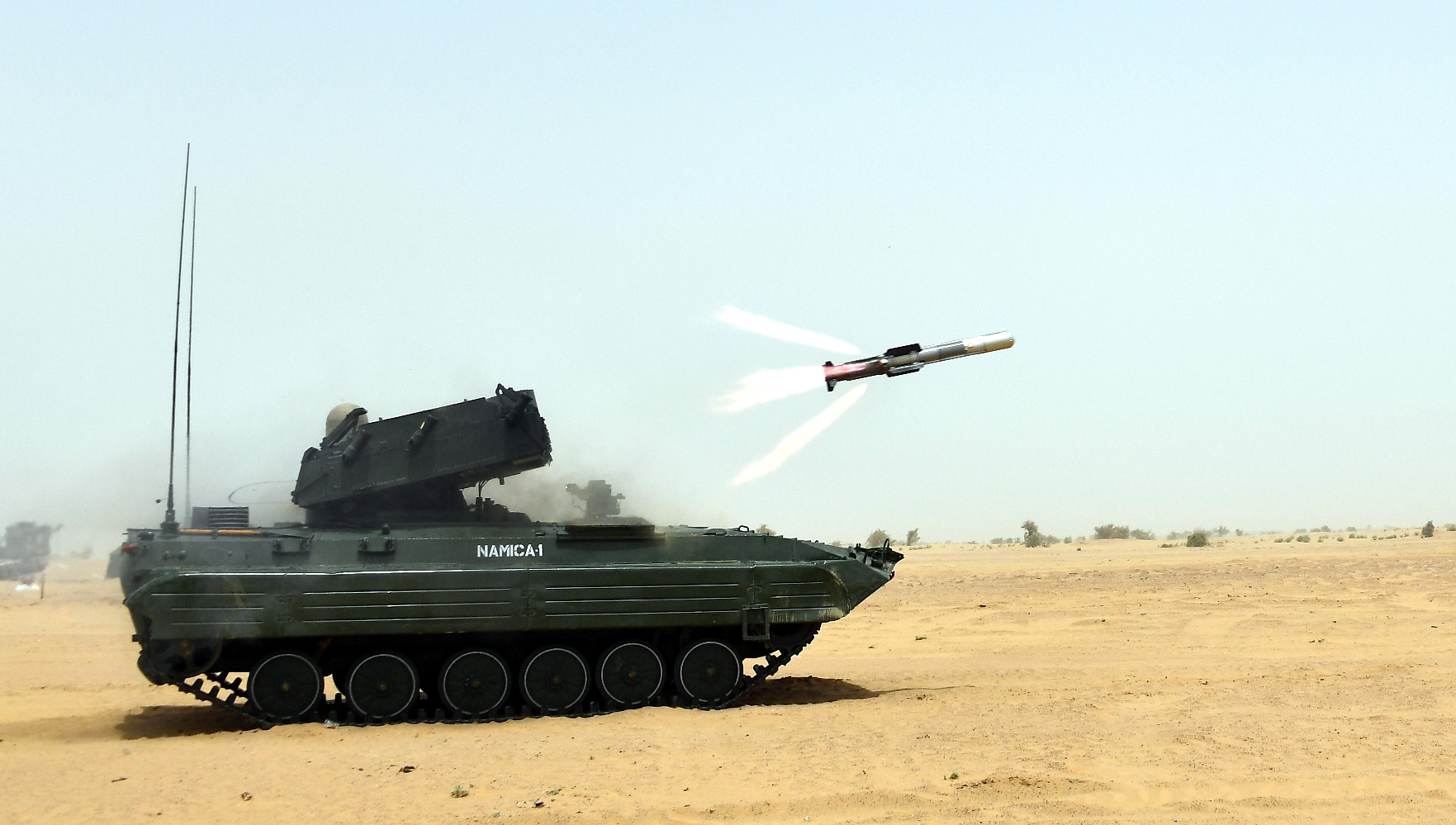 The Indian Army successfully carrying out summer user trials of DRDO developed third Generation Anti-Tank Guided Missile NAG, at Pokhran Field Firing Ranges, Rajasthan.