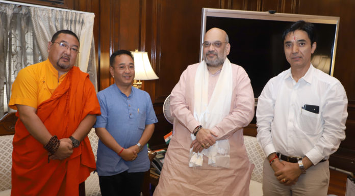 The Chief Minister of Sikkim, Shri Prem Singh Tamang meeting the Union Home Minister, Shri Amit Shah, in New Delhi on August 17, 2019.