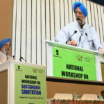 The Minister of State for Housing & Urban Affairs, Civil Aviation (Independent Charge) and Commerce & Industry, Shri Hardeep Singh Puri addressing at the National Workshop Cum-Exhibition on Sustainable Sanitation, jointly organised by the Ministry of Social Justice & Empowerment and Ministry of Housing & Urban Affairs, in New Delhi on August 19, 2019.