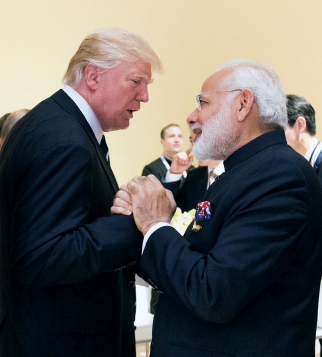 US President Donald Trump and Indian PM Narendra Modi File Picture