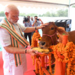 The Prime Minister, Shri Narendra Modi visits Pashu Vigyan Evam Arogya Mela, in Mathura, Uttar Pradesh on September 11, 2019. The Chief Minister of Uttar Pradesh, Yogi Adityanath is also seen.