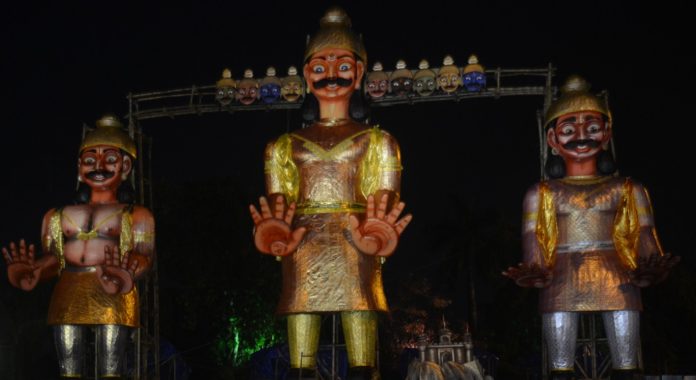 60-feet-tall Ravana effigy to be burnt on Dussehra by Salt Lake Sanskritik Sansad & Sanmarg in Central Park(Salt LAKE), Kolkata_1