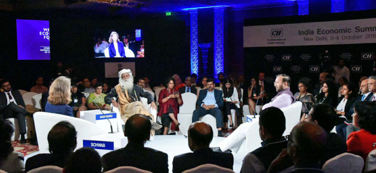 The Union Minister for Environment, Forest & Climate Change and Information & Broadcasting, Shri Prakash Javadekar at the India Economic Summit 2019, in New Delhi on October 03, 2019.